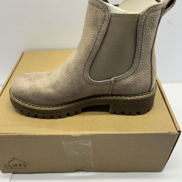 Cliffs by White Mountain Mastery Womens Chelsea Bootie Tan Textile SZ 6 New - Picture 1 of 9